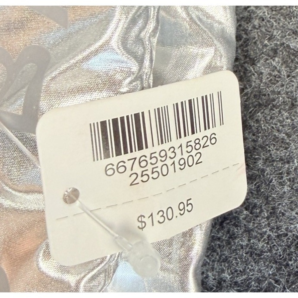 Bath & Body Works Silver Metallic Puffy Tote Bag Large Shopper Shoulder NEW - Picture 7 of 7